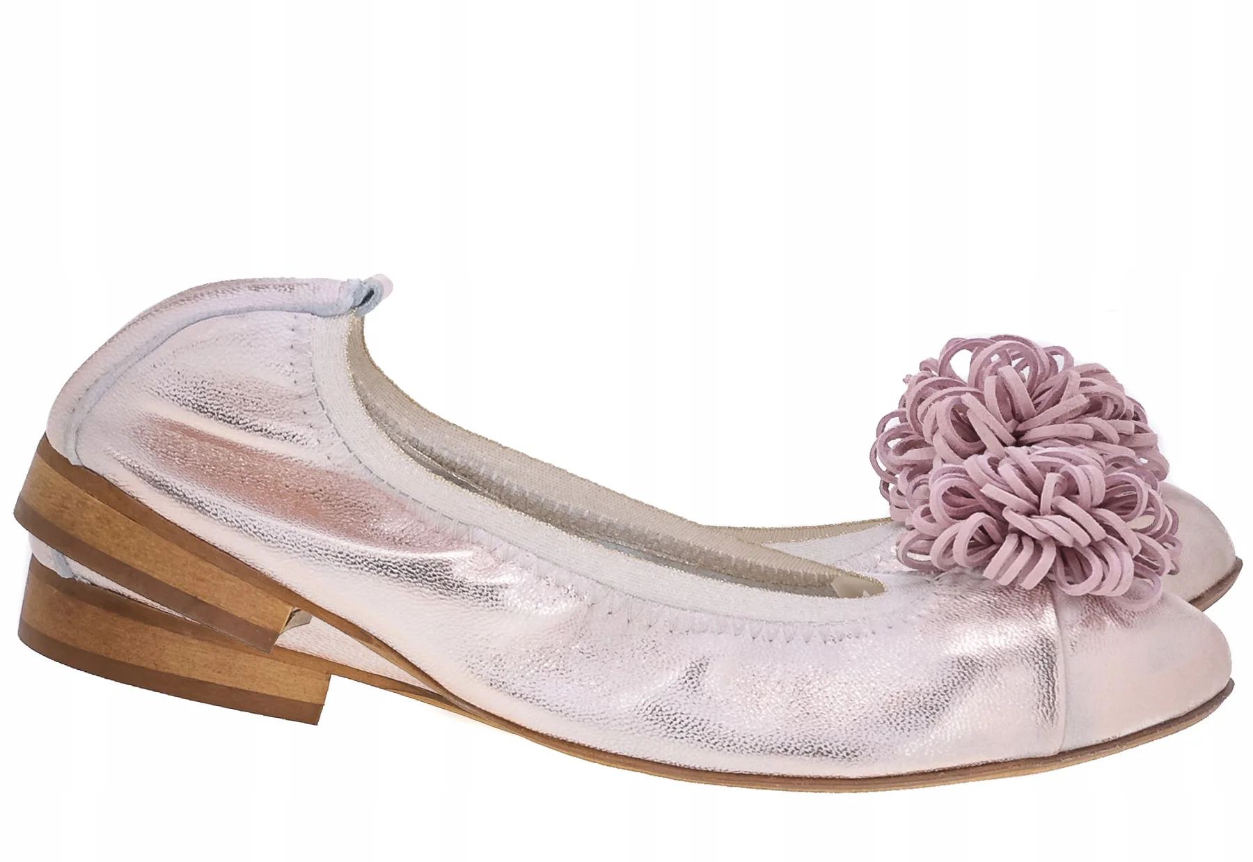 BALERINKI SKÓRZANE RÓŻ PUDROWY 07/60 P. - obrazek 3