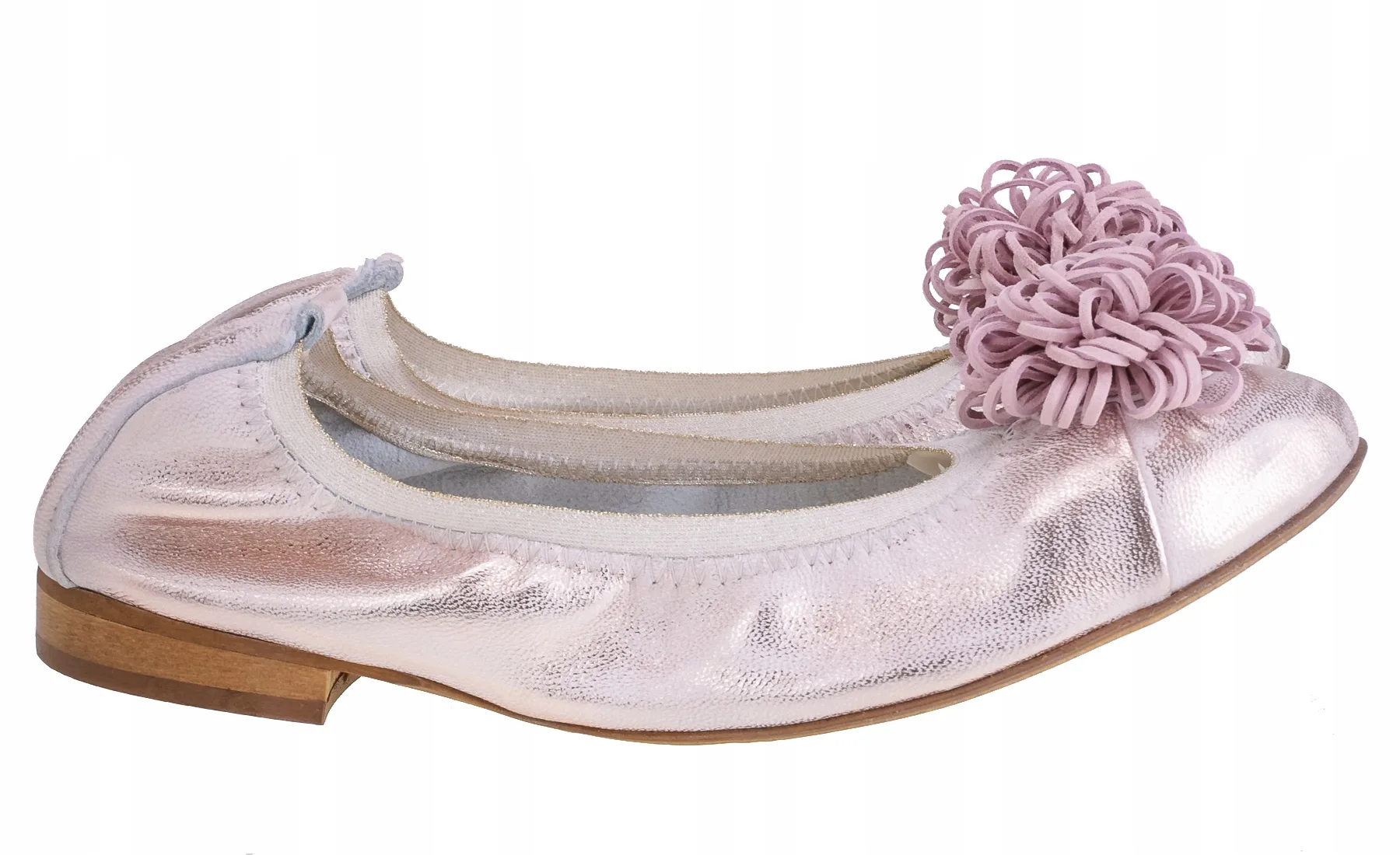 BALERINKI SKÓRZANE RÓŻ PUDROWY 07/60 P. - obrazek 5