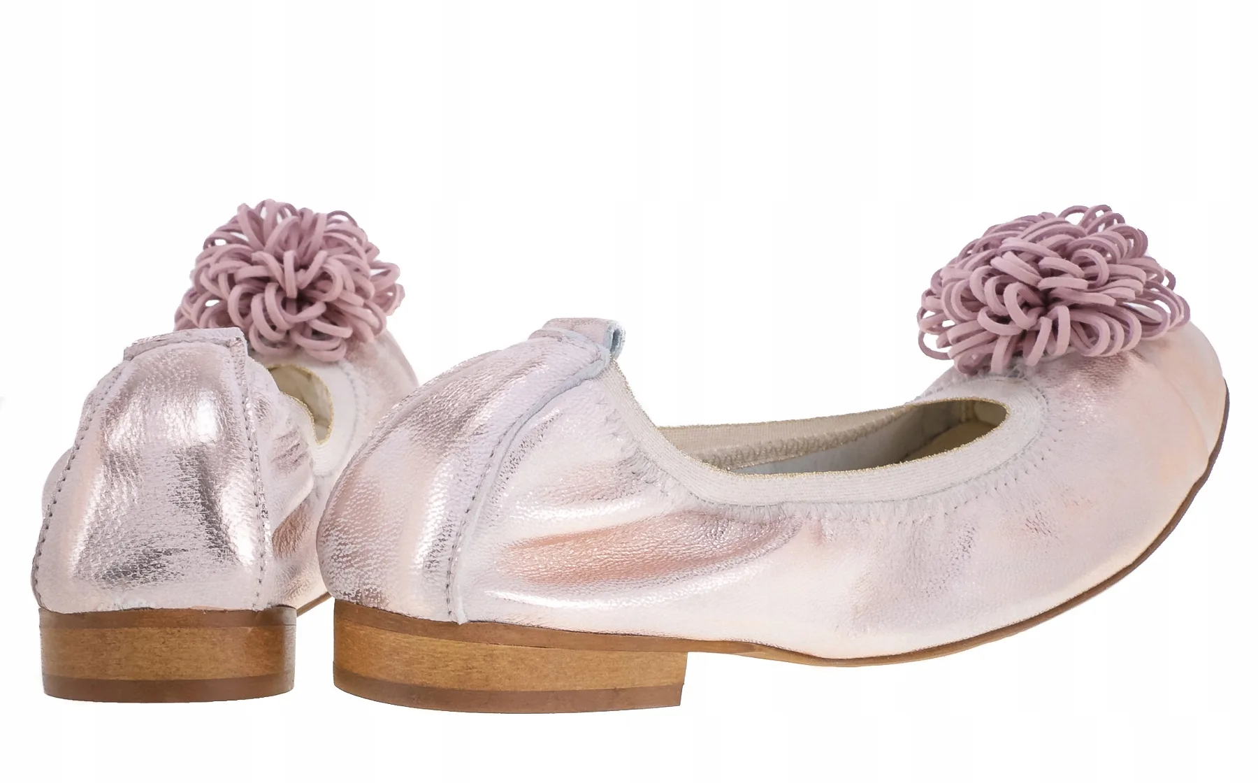 BALERINKI SKÓRZANE RÓŻ PUDROWY 07/60 P. - obrazek 6