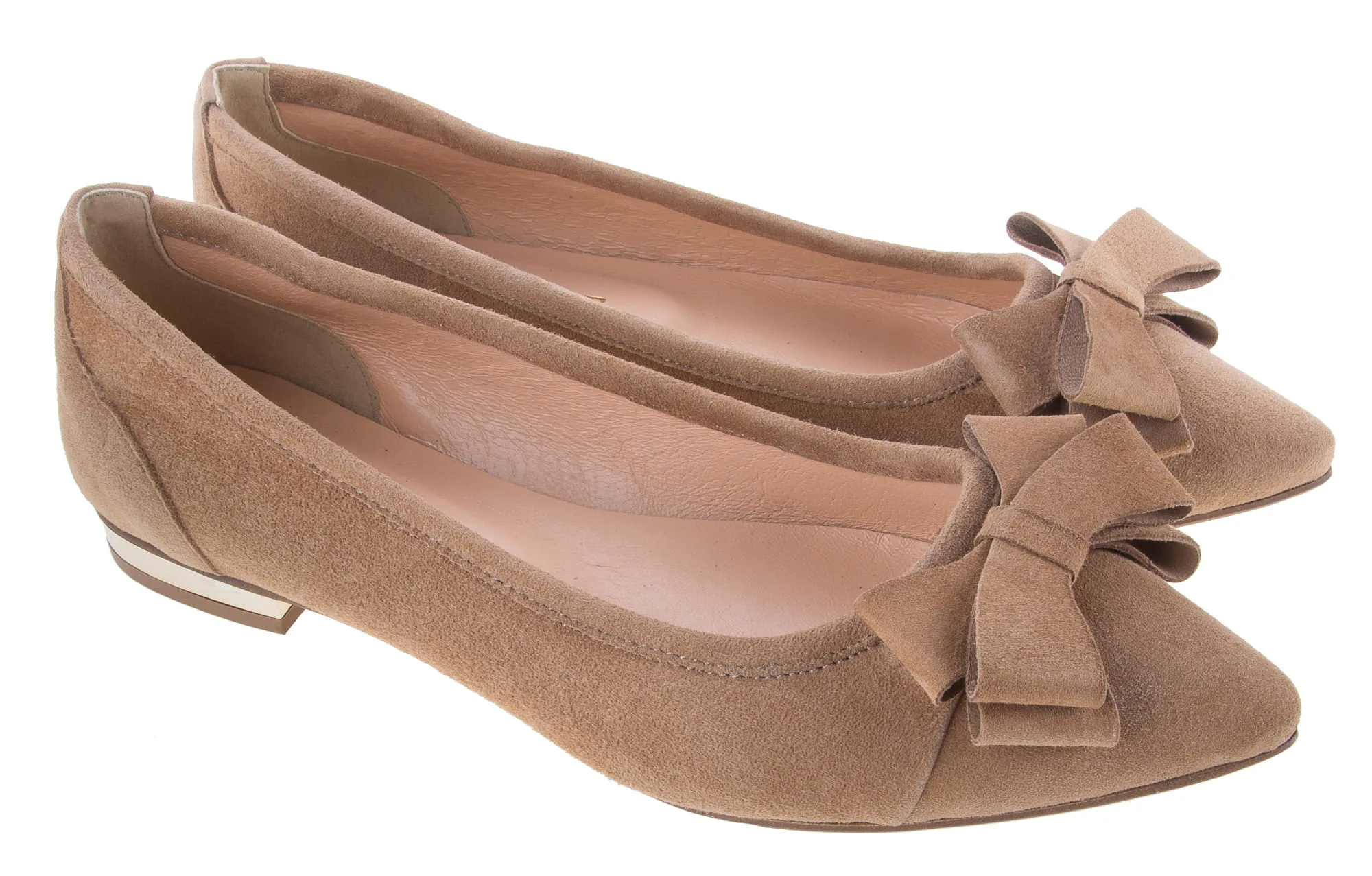 BALERINY SKÓRZANE CAMEL ZAMSZ 06/405 - obrazek 2