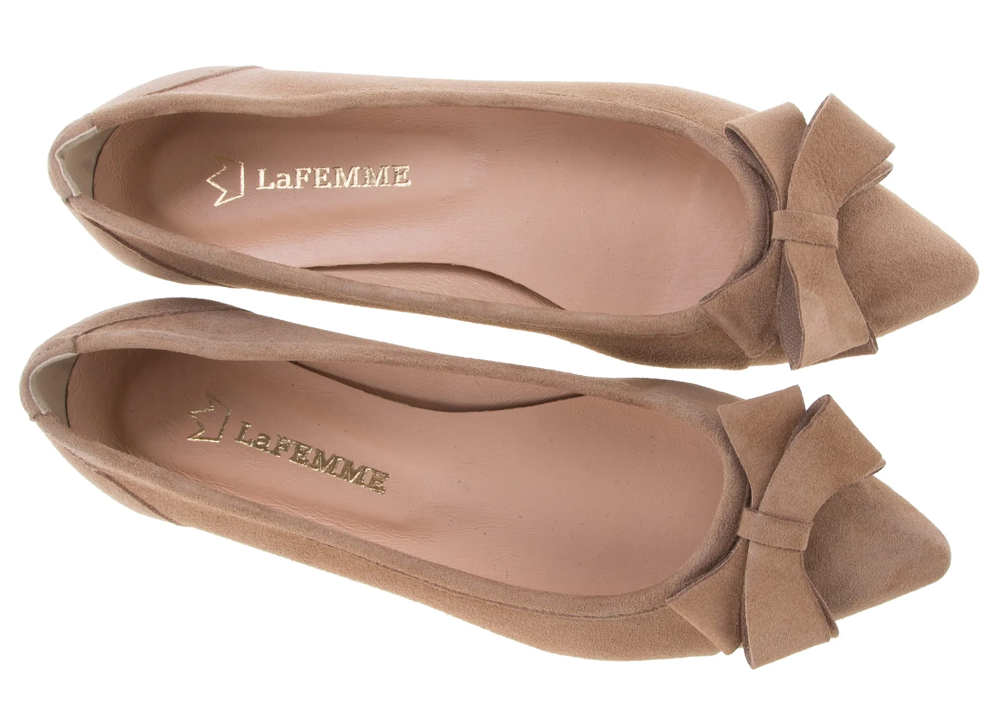 BALERINY SKÓRZANE CAMEL ZAMSZ 06/405 - obrazek 3