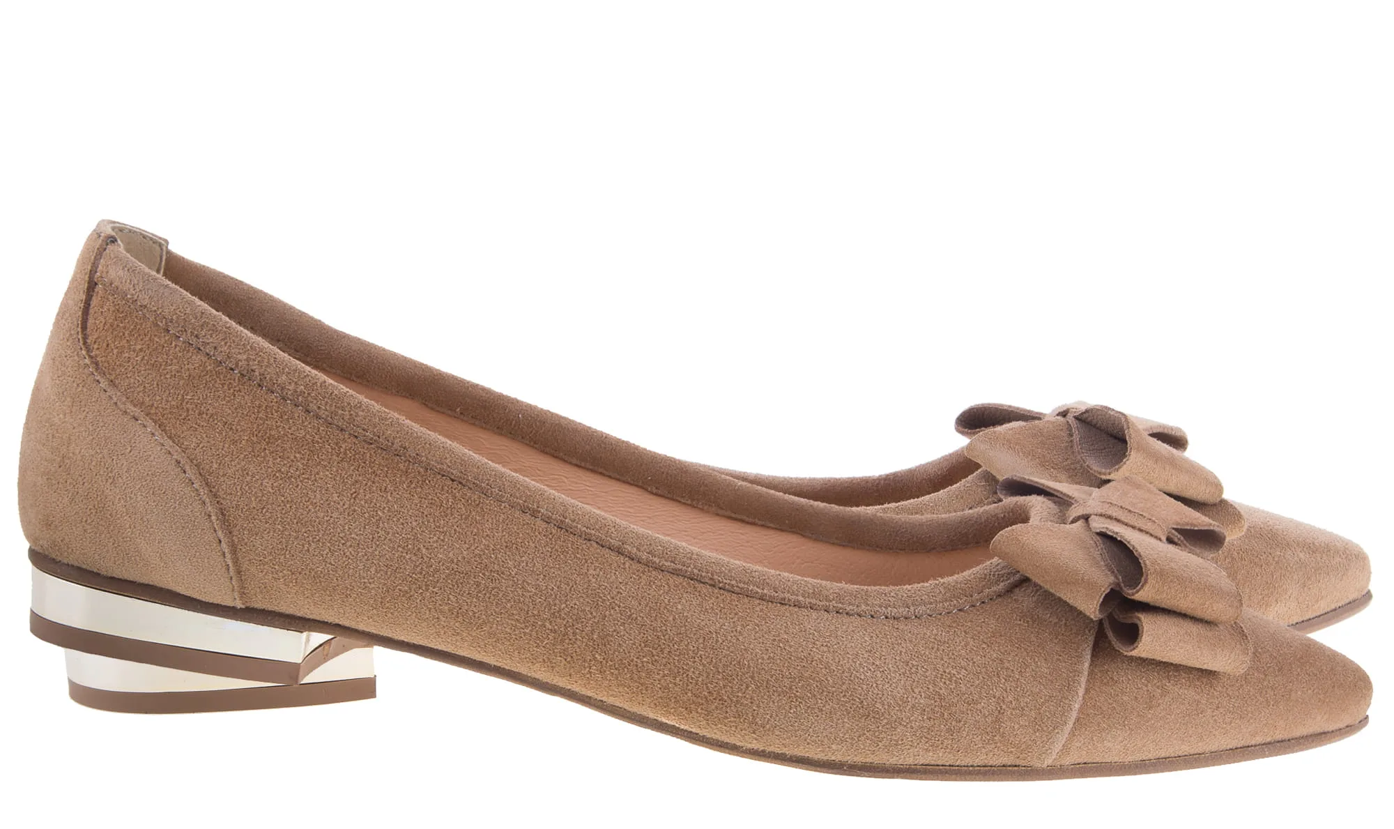 BALERINY SKÓRZANE CAMEL ZAMSZ 06/405 - obrazek 4