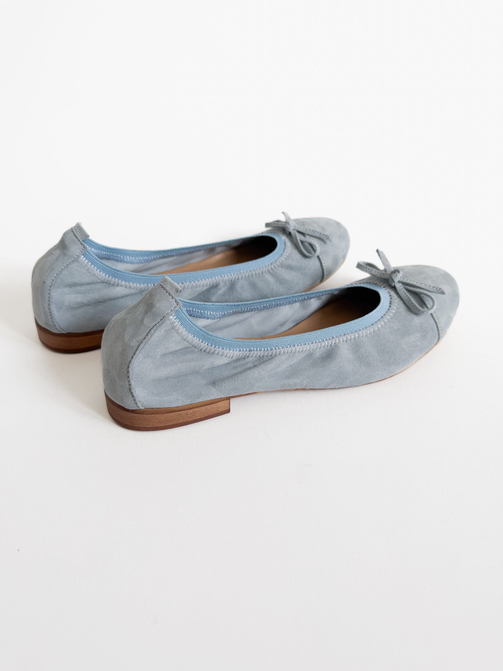 Błękitne baleriny z naturalnej skóry zamszowej 07/60 - obrazek 5