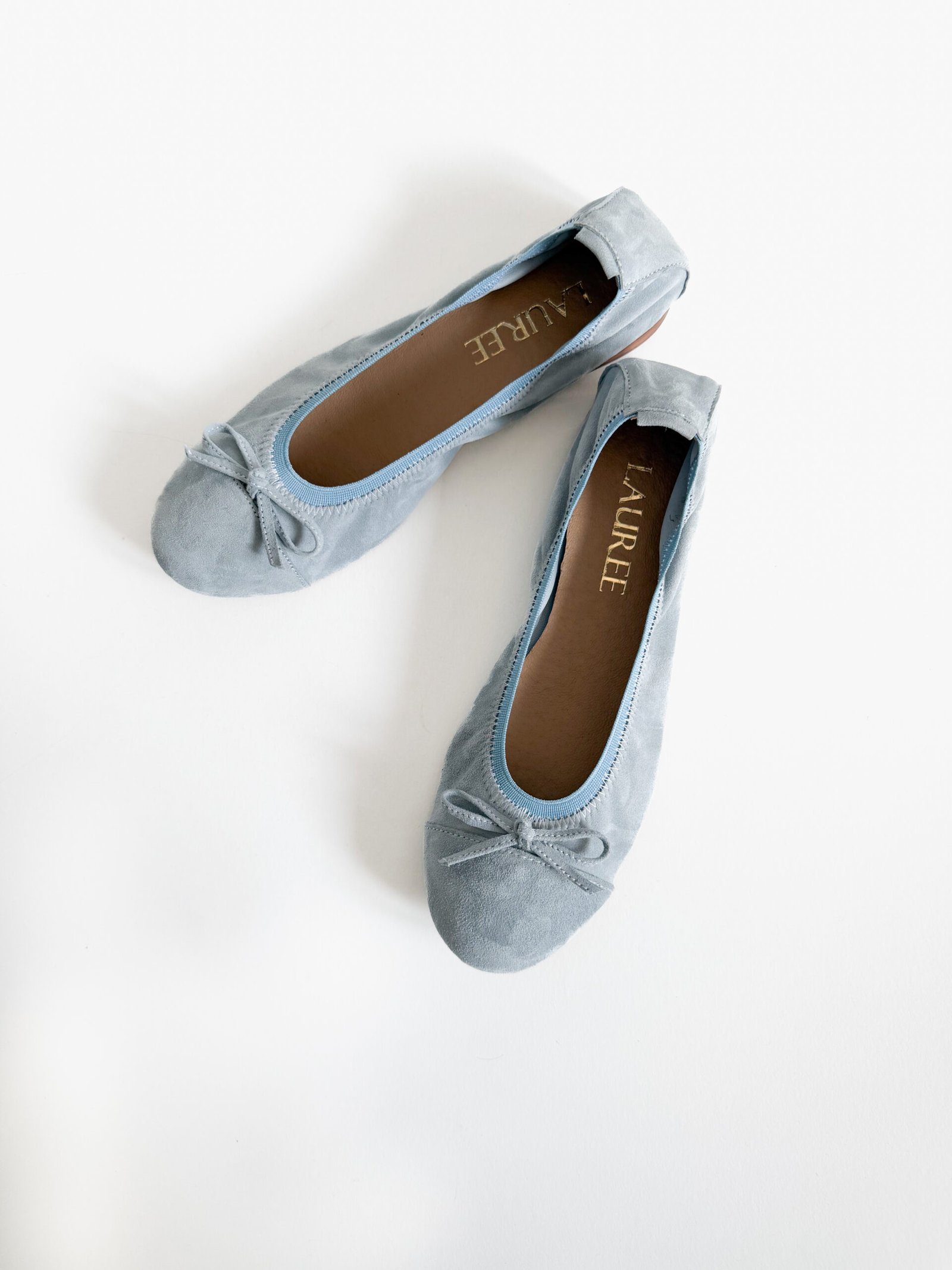 Błękitne baleriny z naturalnej skóry zamszowej 07/60 - obrazek 6